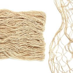 Netting Decoration, Fish Net Party Decor Natural Color Cotton Netting 48' x 144' Inches. Fishnet for Nautical, Pirate, Hawaiian, Underwater, Beach, Ocean & Mermaid Theme